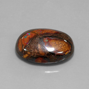 Opale boulder multicolore naturelle coupe ovale, 18,34 ct, opaque