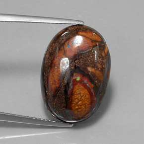 Opale boulder multicolore naturelle coupe ovale, 18,34 ct, opaque