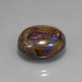 Opale Boulder Multicolore naturelle Coupe ovale, 19.97 ct, Opaque