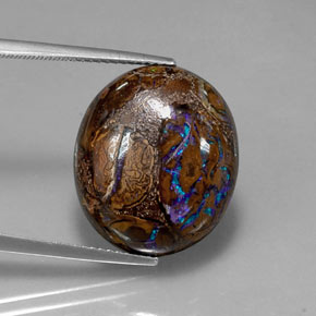 Opale Boulder Multicolore naturelle Coupe ovale, 19.97 ct, Opaque
