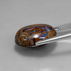 Opale Boulder Multicolore naturelle Coupe ovale, 19.97 ct, Opaque