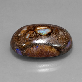 Opale boulder multicolore naturelle coupe ovale, 20,82 ct, opaque