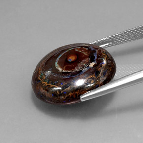 Opale Boulder Multicolore naturelle Coupe roude, 18.71 ct, Opaque