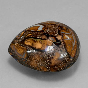Opale boulder multicolore naturelle en forme de poire, 18,14 ct, opaque