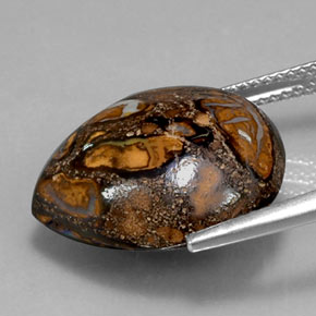 Opale boulder multicolore naturelle en forme de poire, 18,14 ct, opaque