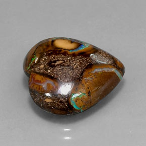 Opale boulder multicolore naturelle forme de coeur, 14,96 ct, opaque