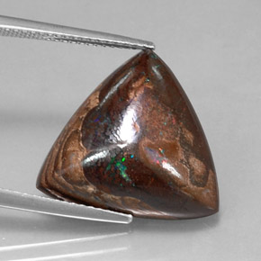Opale Boulder Multicolore naturelle Trillion, 13.66 ct, Opaque