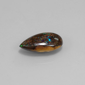 Opale boulder multicolore naturelle en forme de poire, 4,03 ct, opaque