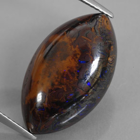 Opale Boulder Multicolore naturelle Marquise, 13.61 ct, Opaque