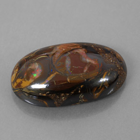 Opale Boulder Multicolore naturelle Coupe ovale, 7.50 ct, Opaque