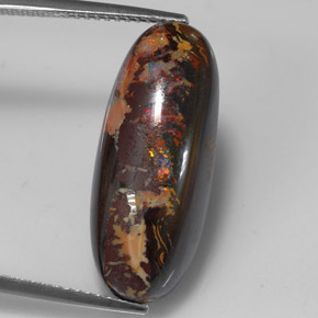 Opale boulder multicolore naturelle coupe ovale, 15,56 ct, opaque