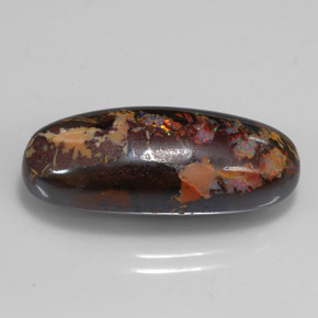 Opale boulder multicolore naturelle coupe ovale, 15,56 ct, opaque