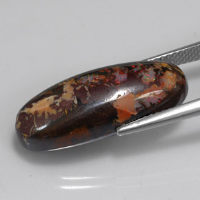 Opale boulder multicolore naturelle coupe ovale, 15,56 ct, opaque