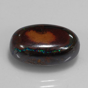 Opale boulder multicolore naturelle coupe ovale, 9,49 ct, opaque