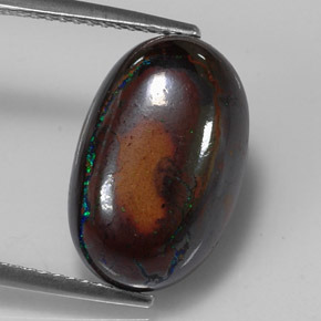 Opale boulder multicolore naturelle coupe ovale, 9,49 ct, opaque