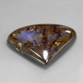 Opale boulder multicolore naturelle en forme de poire, 22,51 ct, opaque