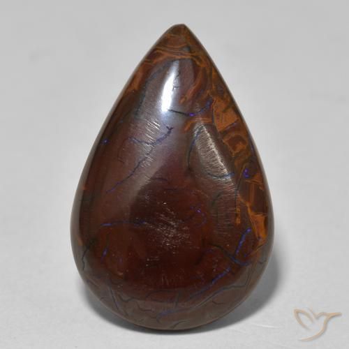 8.60ct Naturel Multicolore Opale Boulder, En forme de poire, Opaque
