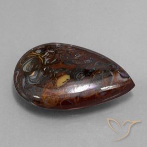 Opale Boulder Multicolore naturelle En forme de poire, 13.35 ct, Opaque