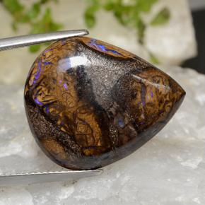 Opale boulder multicolore naturelle en forme de poire, 20,90 ct, opaque