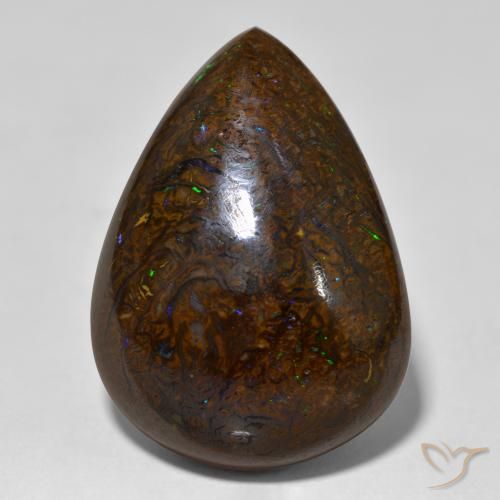 26.23ct Naturel Multicolore Opale Boulder, En forme de poire, Opaque