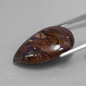 Opale Boulder Multicolore naturelle En forme de poire, 21.51 ct, Opaque