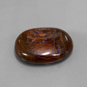 Opale boulder multicolore naturelle coupe ovale, 21,10 ct, opaque