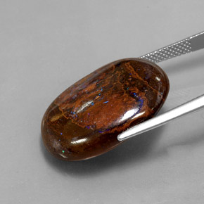 Opale boulder multicolore naturelle coupe ovale, 21,10 ct, opaque