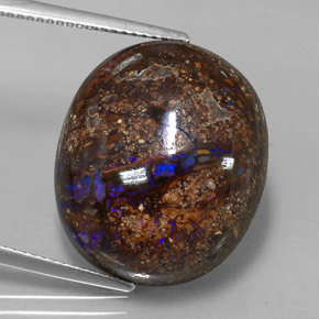 Opale boulder multicolore naturelle coupe ovale, 27,22 ct, opaque