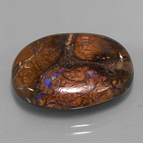 Opale boulder multicolore naturelle coupe ovale, 20,19 ct, opaque