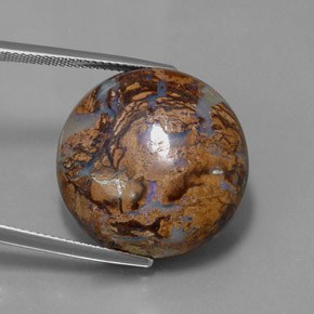Opale boulder multicolore naturelle coupe roude, 34,18 ct, opaque