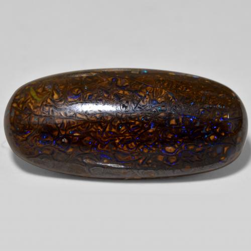Opale boulder multicolore naturelle coupe ovale, 21,04 ct, opaque