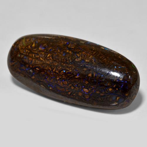 Opale boulder multicolore naturelle coupe ovale, 21,04 ct, opaque
