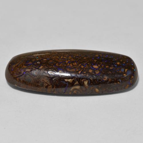 Opale boulder multicolore naturelle coupe ovale, 21,04 ct, opaque