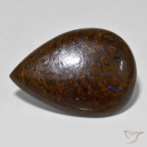 Opale Boulder Multicolore naturelle En forme de poire, 28.03 ct, Opaque