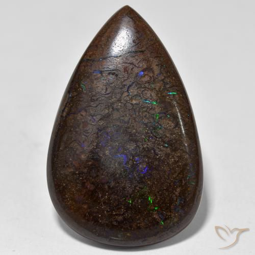21.46ct Naturel Multicolore Opale Boulder, En forme de poire, Opaque