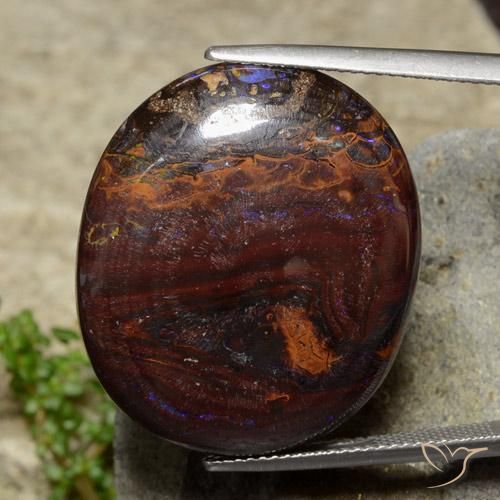 54.71ct Naturel Multicolore Opale Boulder, ovale, Opaque