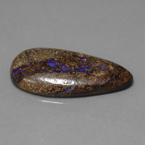Opale boulder multicolore naturelle en forme de poire, 12,04 ct, opaque