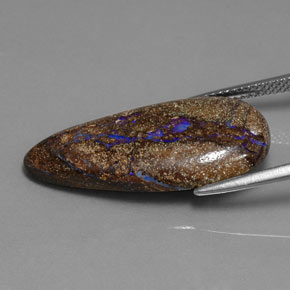 Opale boulder multicolore naturelle en forme de poire, 12,04 ct, opaque