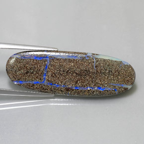 Opale boulder multicolore naturelle coupe ovale, 13,97 ct, opaque