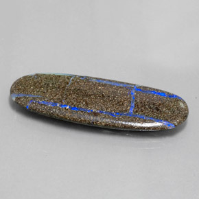 Opale boulder multicolore naturelle coupe ovale, 13,97 ct, opaque