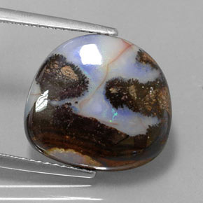 Opale boulder multicolore naturelle forme fantaisie, 8,26 ct, opaque
