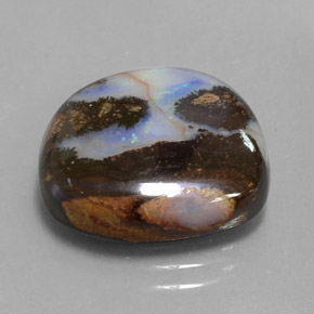 Opale boulder multicolore naturelle forme fantaisie, 8,26 ct, opaque
