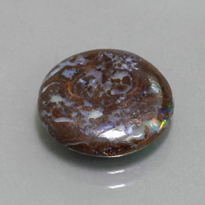 Opale Boulder Multicolore naturelle Coupe roude, 4.48 ct, Opaque