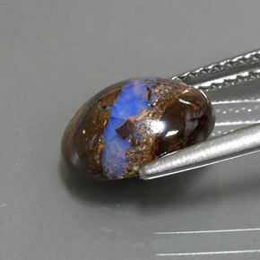Opale boulder multicolore naturelle coupe ovale, 2,36 ct, opaque
