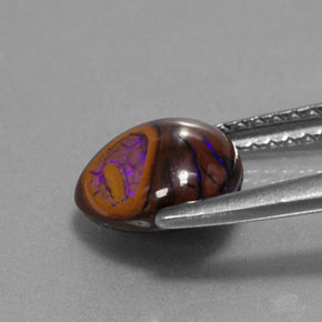 Opale Boulder Multicolore naturelle En forme de poire, 2.05 ct, Opaque