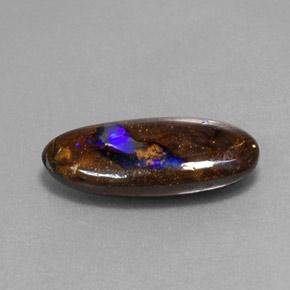 Opale boulder multicolore naturelle coupe ovale, 2,81 ct, opaque