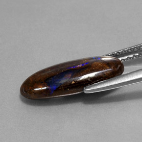 Opale boulder multicolore naturelle coupe ovale, 2,81 ct, opaque