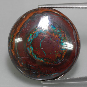 Opale boulder multicolore naturelle coupe roude, 22,76 ct, opaque