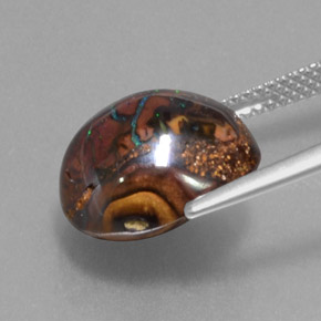 Opale boulder multicolore naturelle forme fantaisie, 9,42 ct, opaque