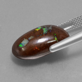 Opale Boulder Multicolore naturelle Coupe ovale, 9.75 ct, Opaque